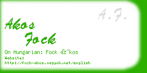 akos fock business card